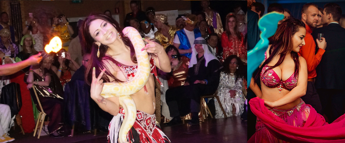 Dansshow met slangen